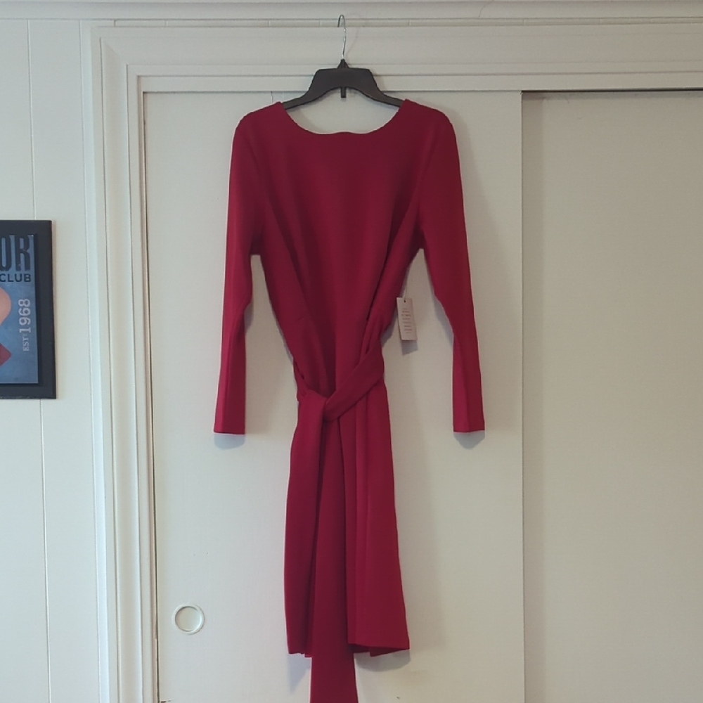 Eloquii Red Long Sleeve Sheath Cocktail Dress